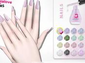 Sims Nails: Stardust Amethyst Coffin Nails compatible]