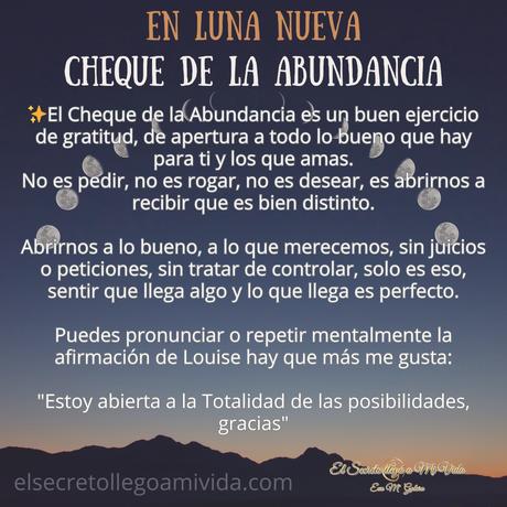 ✨ El 21 de septiembre a partir de las 21:54h de España haz el Cheque de la Abundancia.