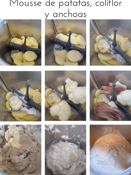 Mousse de patatas, coliflor y anchoas Mousse de patatas, coliflor y anchoas