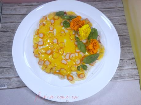 Pizza con base de atún