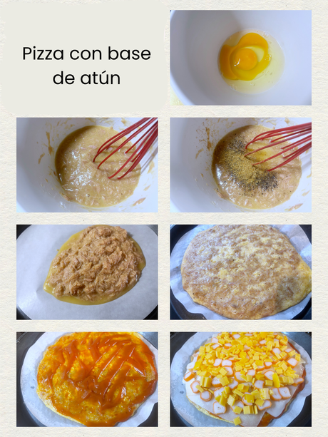 Pizza con base de atún