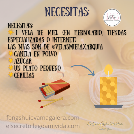 ☀️Ritual Abundancia Vela de Miel, Canela y Azúcar☀️