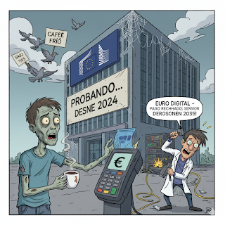 Euro digital la apuesta del BCE para controlarte hasta el café… si algún día logran encender el servidor