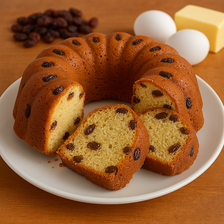 Bizcocho de ron y pasas