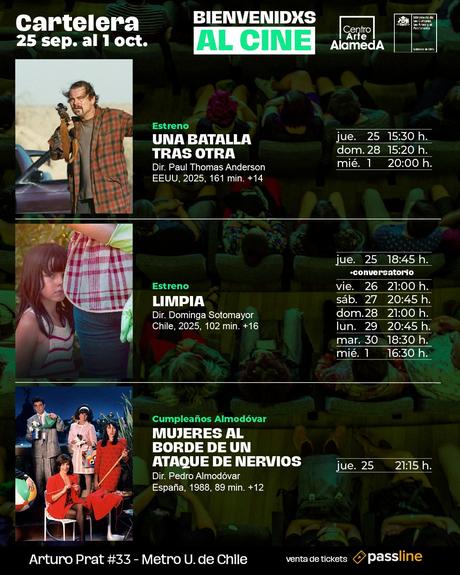 Descubre la Cartelera del Centro Arte Alameda del 25 de Septiembre al 1 de Octubre Descubre la Cartelera del Centro Arte Alameda del 25 de Septiembre al 1 de Octubre