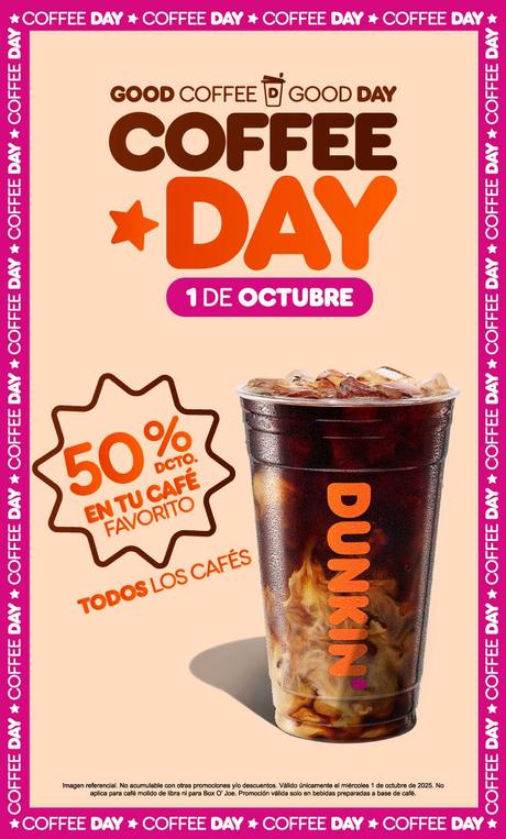 Dunkin’ celebra el Día Mundial del Café con todas sus bebidas a mitad de precio y lanza una barra exfoliante hecha de Café