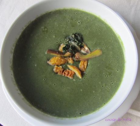 Crema de ortigas, boletus y castañas Crema de ortigas, boletus y castañas