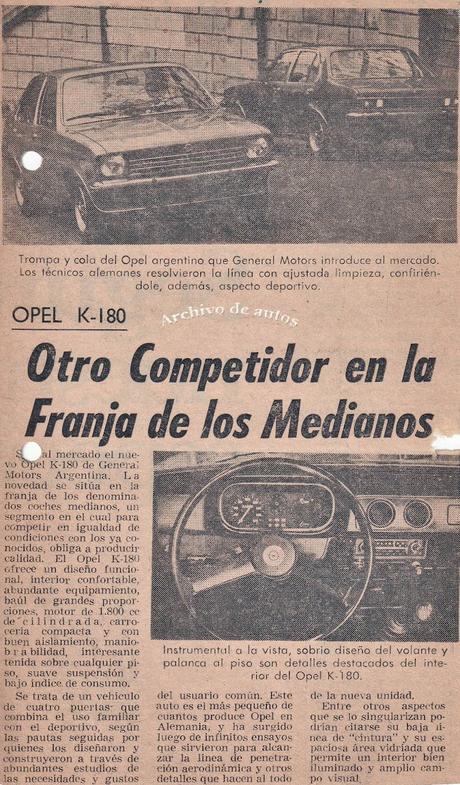 Opel K-180 y su presentación en el mercado argentino Opel K-180 y su presentación en el mercado argentino