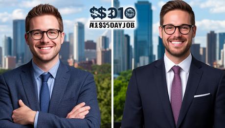 Comparación entre un empleo de 10 dólares al día y uno de 100,000 dólares al día