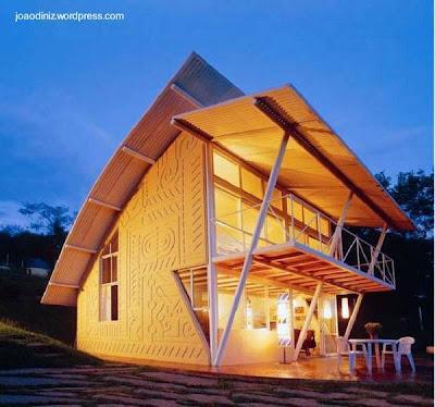 Cabaña económica en Brasil, pequeña y bioclimática.