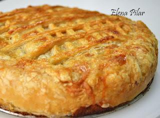 Hojaldre relleno Tortilla Patatas, Verduras Président Queso Cocina Semicurado.