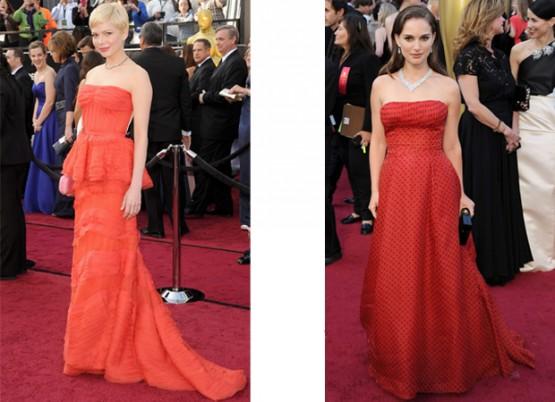 Michelle Williams y Natalie Portman en los Oscar 2012