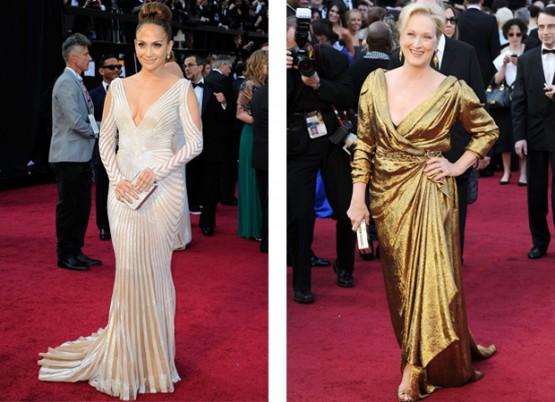 JLO y Meryl Streep no aciertan sobre la alfombra roja del Kodak Theatre