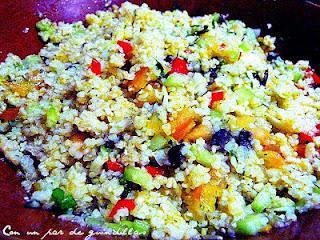 Tabulé con aceitunas negras