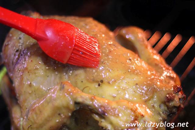 Pollo asado en el horno con salsa de mango y naranja picante