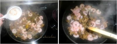 Langostinos orientales con perretxicos