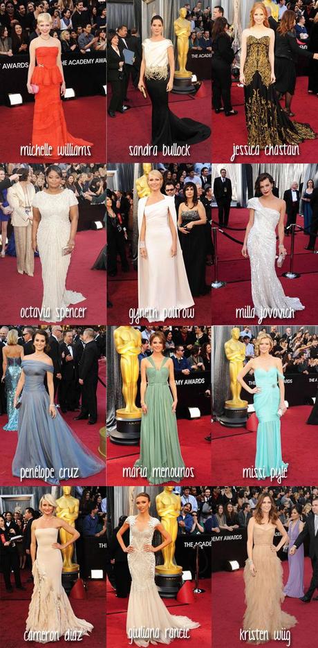 La alfombra roja de los Oscars 2012