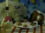 cena antológica Dama Vagabundo perros reales