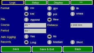 Traza de la ruta en un GPS tomtom