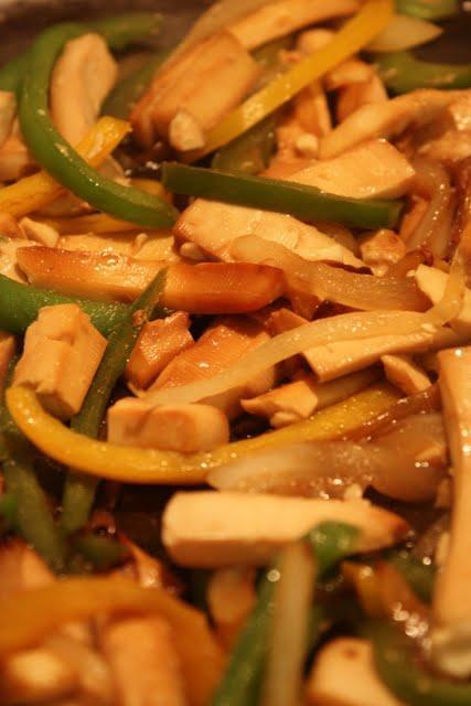 Fajitas de Tofu en sarten Fajitas de tofu