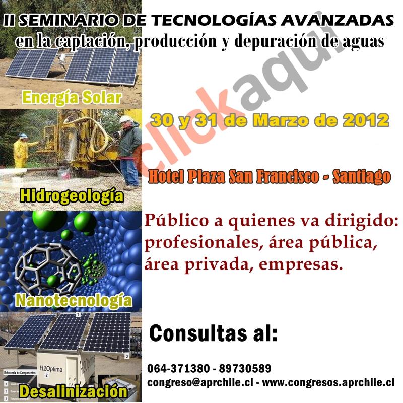 II Seminario de Tecnologías Avanzadas en  la Captación y Depuración de aguas.
