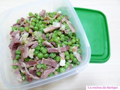 De primero...Guisantes con jamón