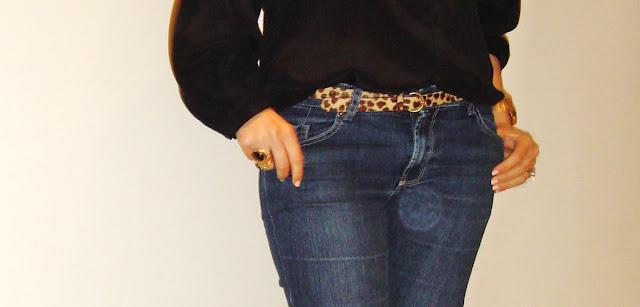 Black,,jeans and leopard.