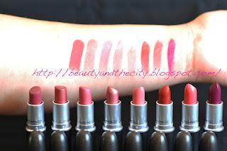 Lipstick Swatches I - MAC