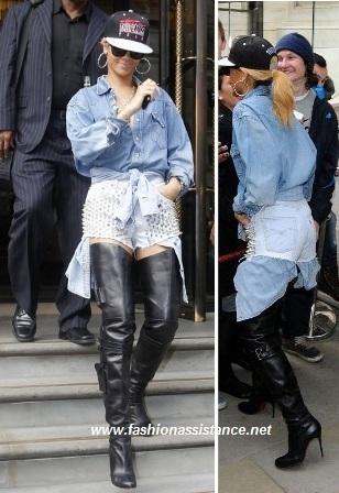 Rihanna y su extraño total look vaquero