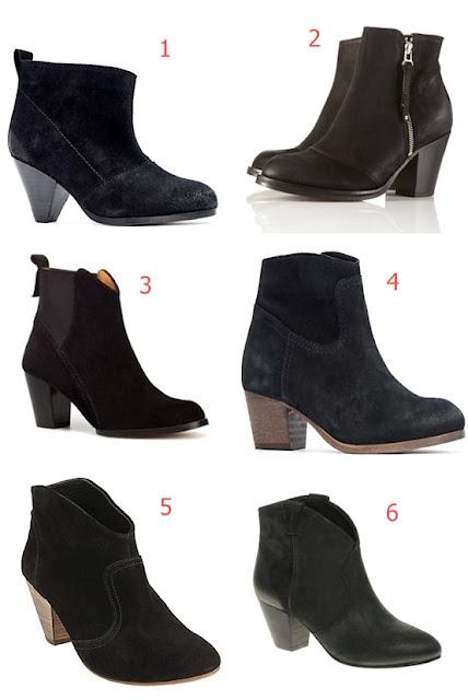 Mid heel black booties