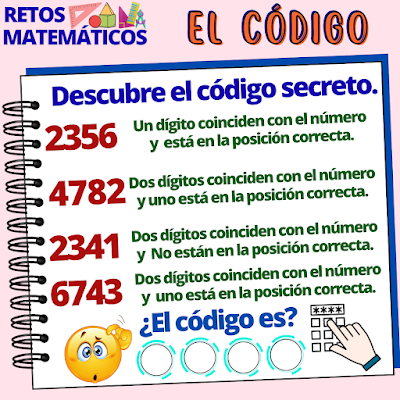 MateRecreativa, Matemática Recreativa, Matemáticas Divertidas, Clases divertidas, Juegos Divertidos, Juegos de números, Descubre el número, El número oculto, Picas y Fijas,  Acertijos, Acertijos numéricos, Desafíos matemáticos, Retos matemáticos, Problemas matemáticos, Problemas de lógica, Problemas de ingenio, Lógica, Lógica matemática, MatesDivertidas, El código, El código secreto