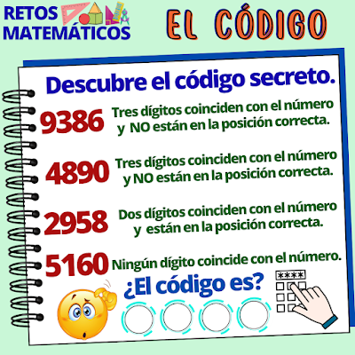 MateRecreativa, Matemática Recreativa, Matemáticas Divertidas, Clases divertidas, Juegos Divertidos, Juegos de números, Descubre el número, El número oculto, Picas y Fijas,  Acertijos, Acertijos numéricos, Desafíos matemáticos, Retos matemáticos, Problemas matemáticos, Problemas de lógica, Problemas de ingenio, Lógica, Lógica matemática, MatesDivertidas, El código, El código secreto