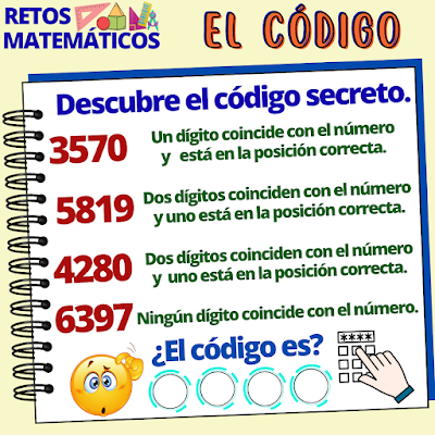 MateRecreativa, Matemática Recreativa, Matemáticas Divertidas, Clases divertidas, Juegos Divertidos, Juegos de números, Descubre el número, El número oculto, Picas y Fijas,  Acertijos, Acertijos numéricos, Desafíos matemáticos, Retos matemáticos, Problemas matemáticos, Problemas de lógica, Problemas de ingenio, Lógica, Lógica matemática, MatesDivertidas, El código, El código secreto