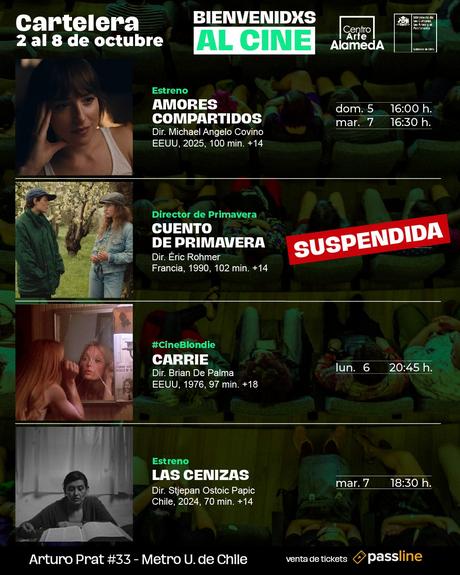 Descubre la Cartelera del Centro Arte Alameda del 2 al 8 de Octubre