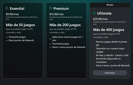 Xbox anuncia cambios en planes y valores de Game Pass