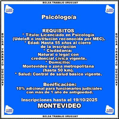 Psicólogo-a para Oficina de Salud Laboral Psicólogo-a para Oficina de Salud Laboral