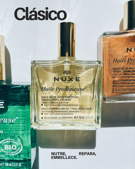 Huile Prodigieuse de Nuxe que es, como se usa, beneficios, por qué es tan famoso, opiniones, colores, donde se compra, precio, farmacity.