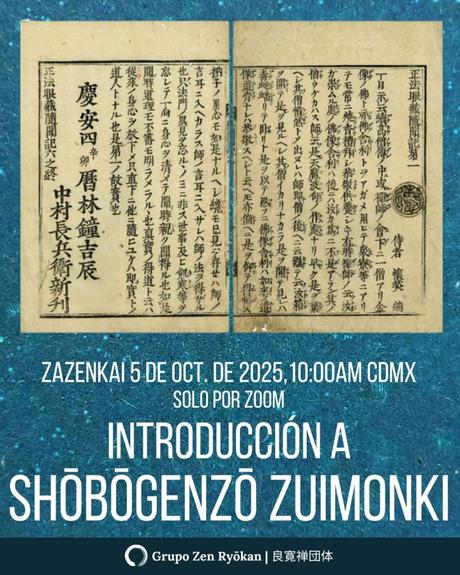 Zazenkai 5 de octubre de 2025. Introducción a Shobogenzo Zuimonki