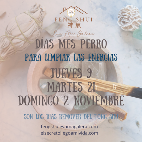 ✨ Mes del Perro de Fuego Yang estos son los días Remover o Quitar.