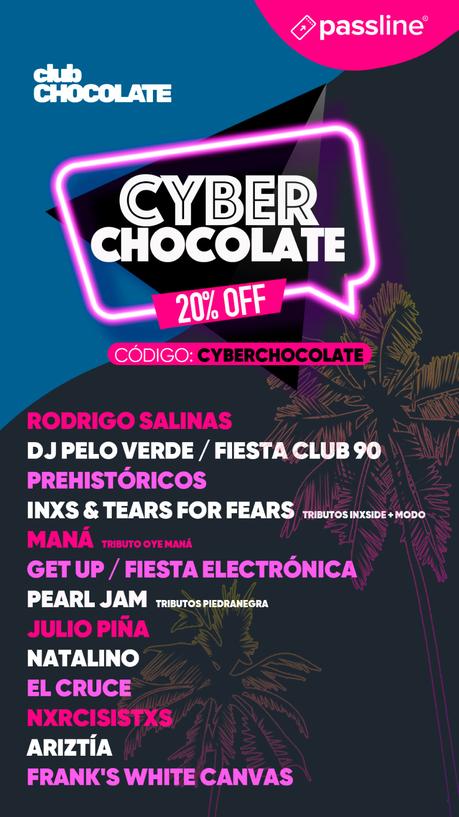 Club Chocolate se suma al Cyberday con descuentos exclusivos en sus próximos shows