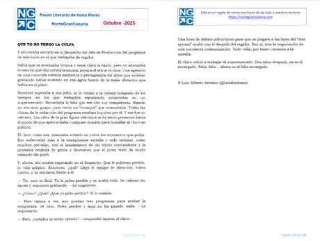 Mi microrrelato «QUE YO NO TENGO LA CULPA» publicado en la antología VERSOS E HISTORIAS DESDE EL CORAZÓN DE CANARIAS.