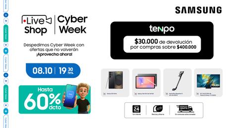 Samsung Chile realizará una nueva edición de su Live Shop este miércoles 8 de octubre