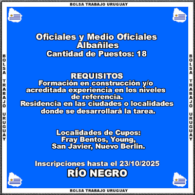 Oficiales y Medio Oficiales Albañiles Oficiales y Medio Oficiales Albañiles