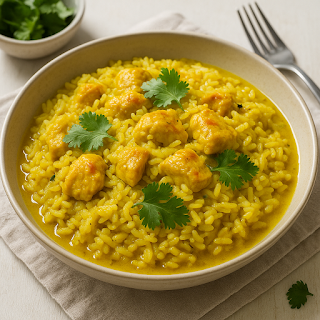 Arroz con pollo al curry: un viaje de aromas y colores