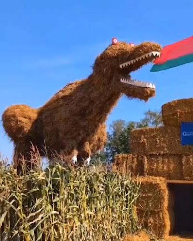 Un dinosaurio de paja en Bielorrusia para celebrar Dozhinki