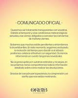 Comunicado del Oasis Sound Elche 2025 por la lluvia