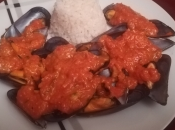 Mejillones vapor salsa pimentón
