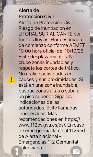 Alerta protecciĂłn Civil