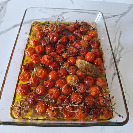 Tomates cherry confitados al horno y en conserva