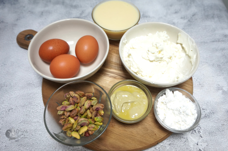 Tarta de queso y pistacho en freidora de aire Tarta de queso y pistacho en freidora de aire